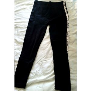 Feathers XL Black/white steipe love leggings